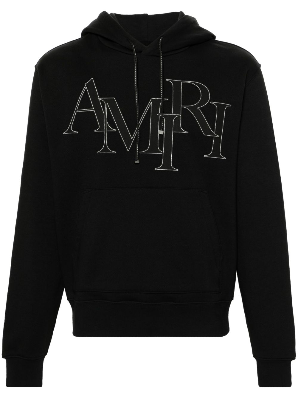 AMIRI Staggered 标贴连帽衫 - 黑色