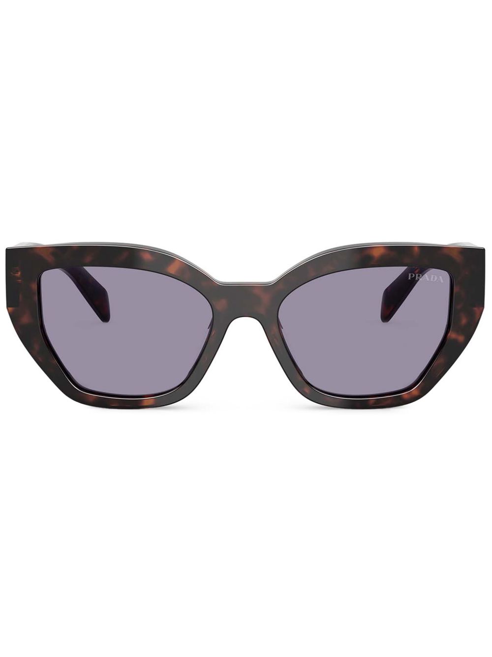 Prada Eyewear 玳瑁纹效果猫眼框太阳眼镜 - 褐色