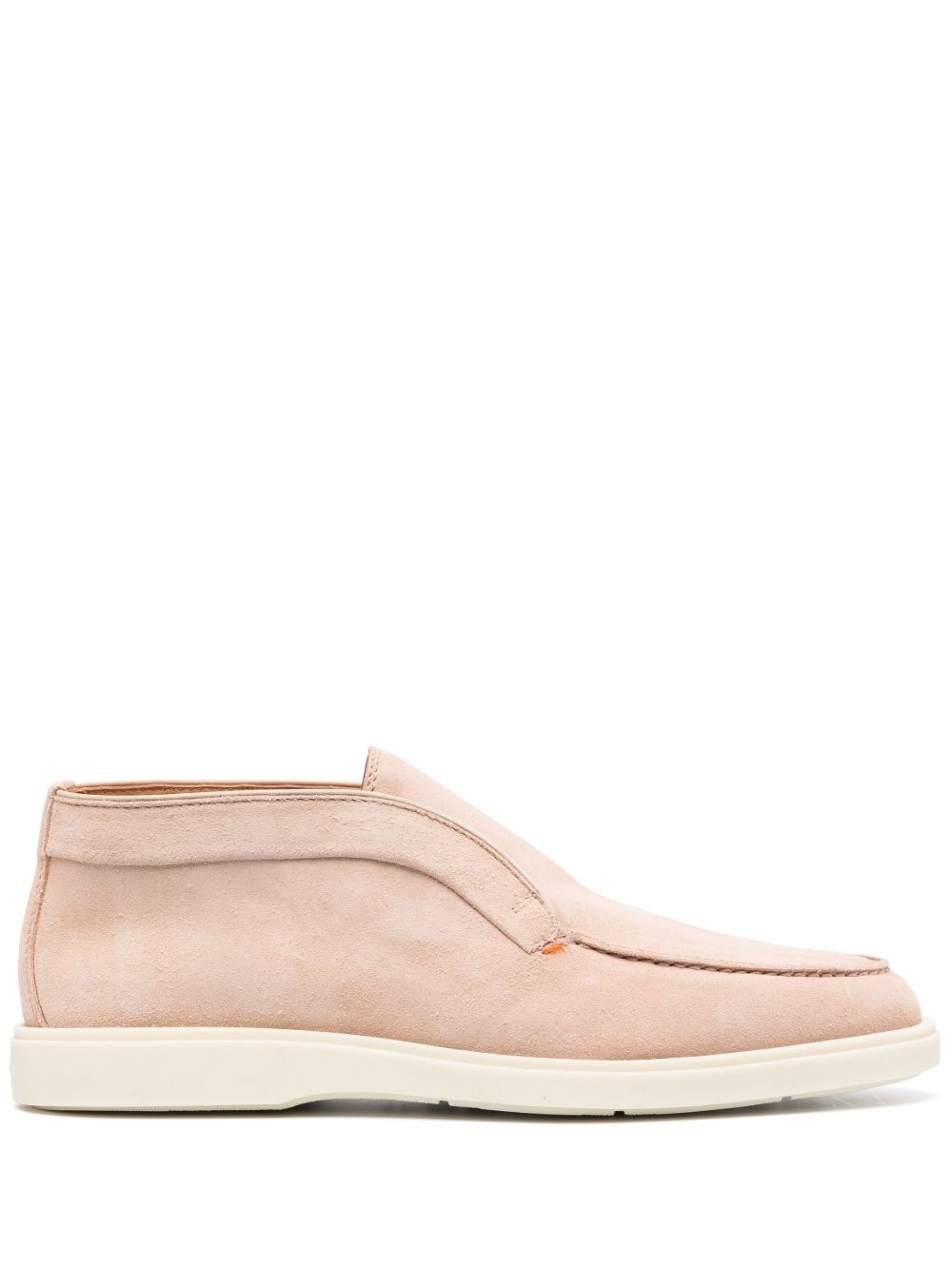 Santoni 杏仁形鞋头绒面皮及踝靴 - 中性色