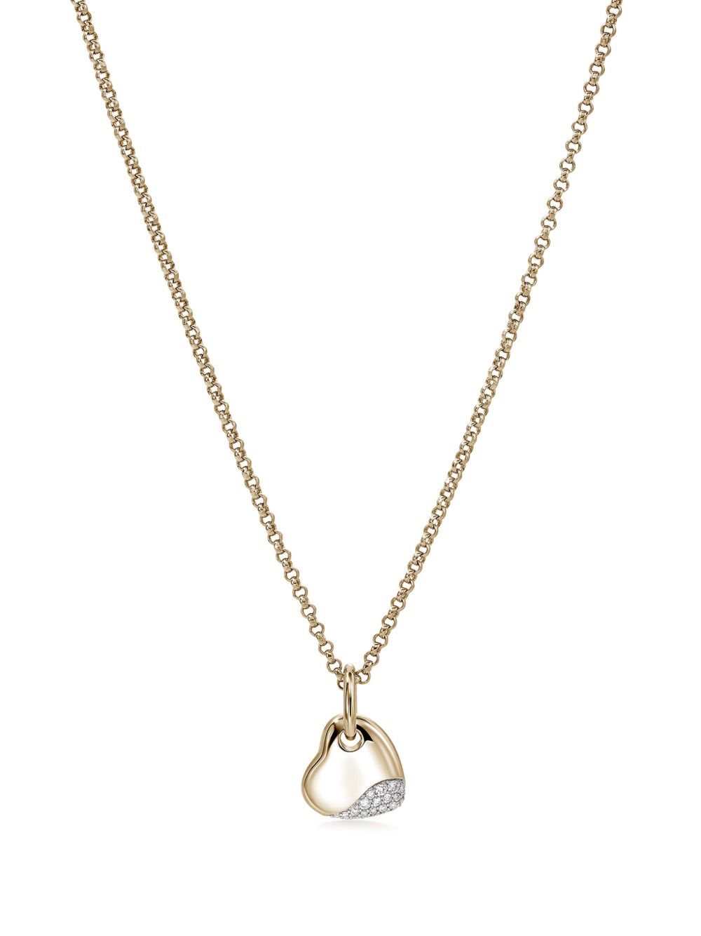 John Hardy 14K黄金 Pebble Heart 钻石项链 - 金色