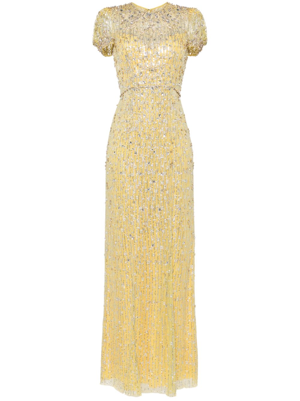 Jenny Packham Aster 晶饰连衣裙 - 黄色