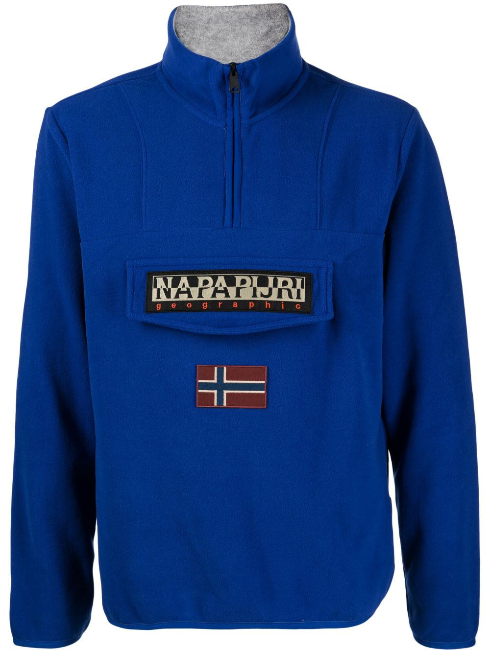 Napapijri Burgee Half Zip logo贴花卫衣 - 蓝色