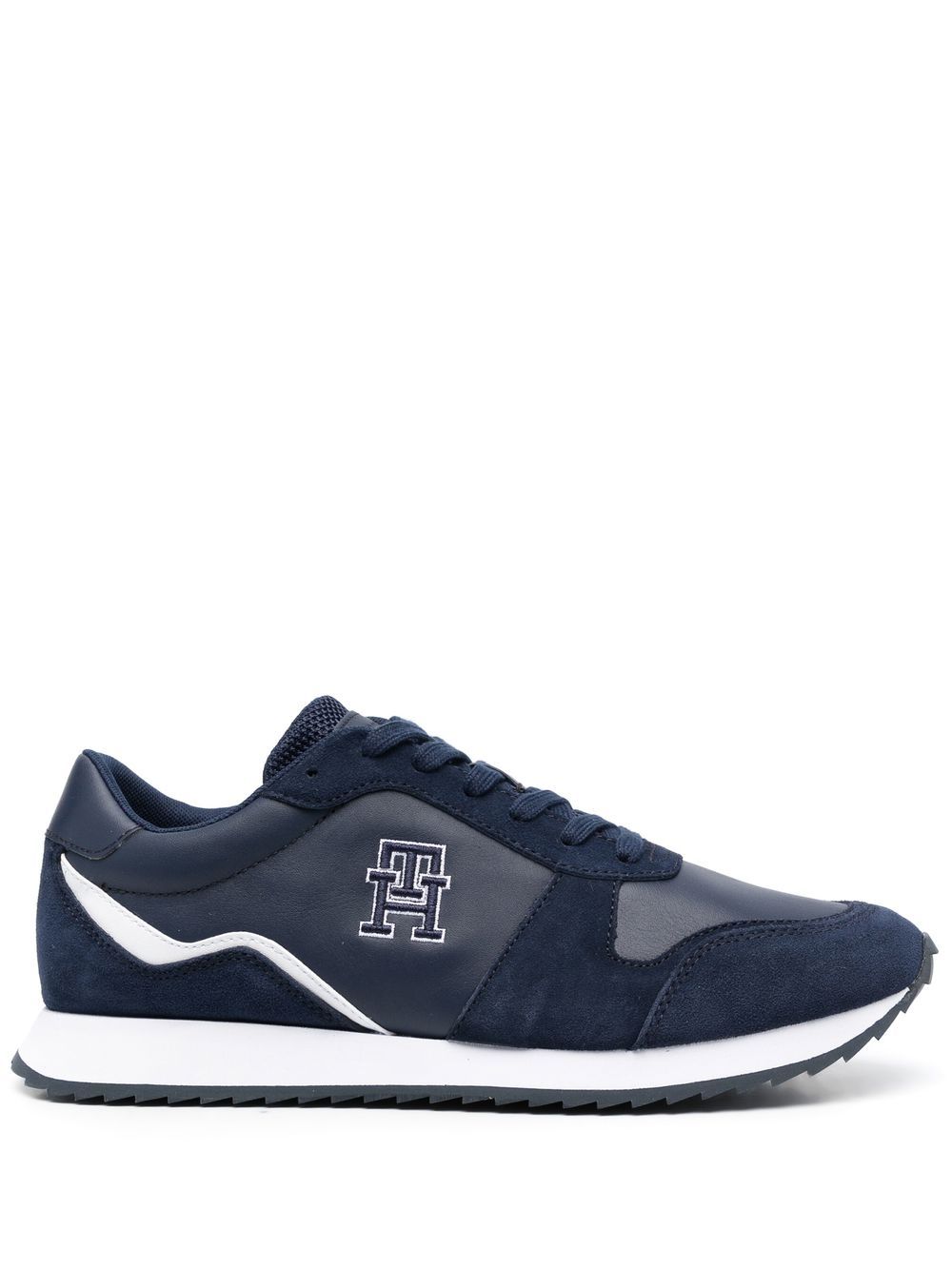 Tommy Hilfiger TH 经典logo刺绣低帮运动鞋 - 蓝色