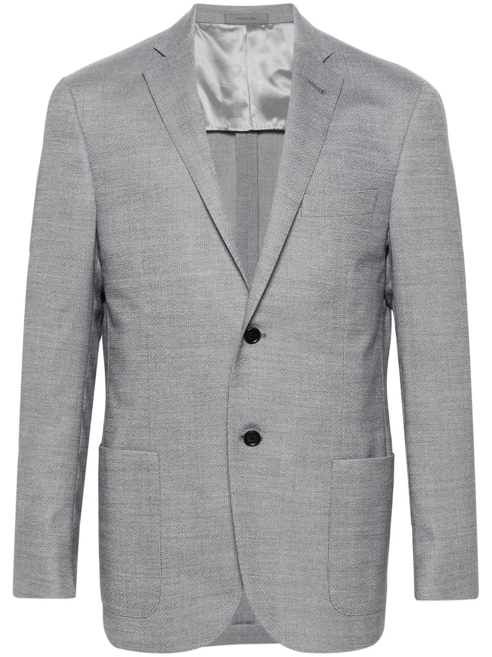 Corneliani 单排扣羊毛混纺西装夹克 - 灰色