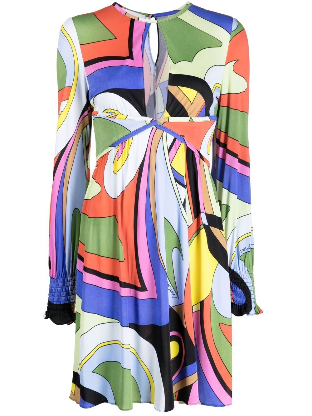 Moschino 图案印花迷你连衣裙 - 绿色