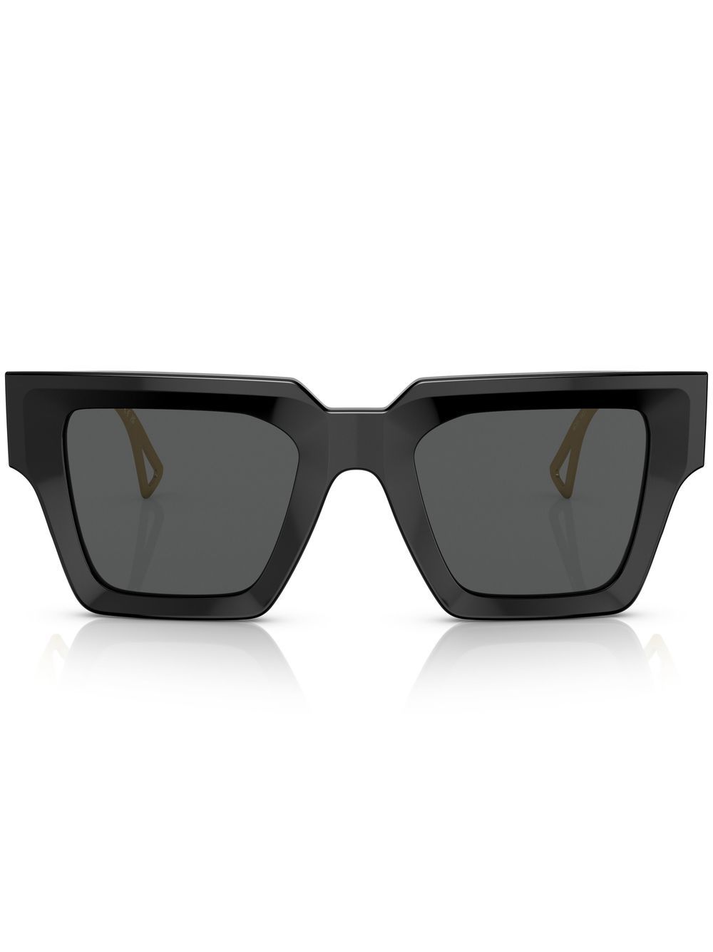 Versace Eyewear 范思哲眼镜系列 logo压纹方框太阳眼镜 - 黑色