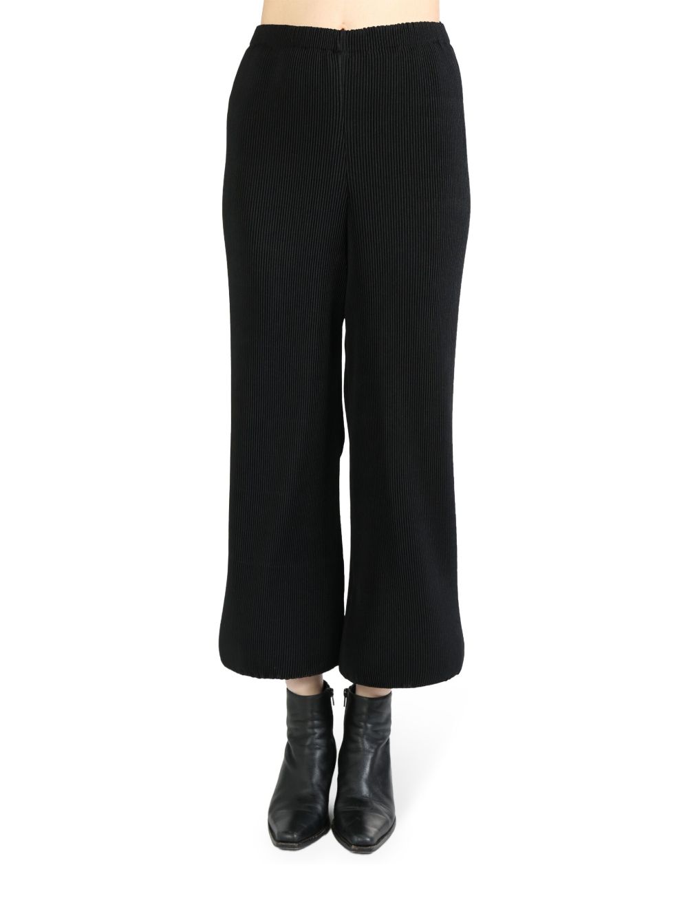 Melitta Baumeister plissé cropped trousers - 黑色