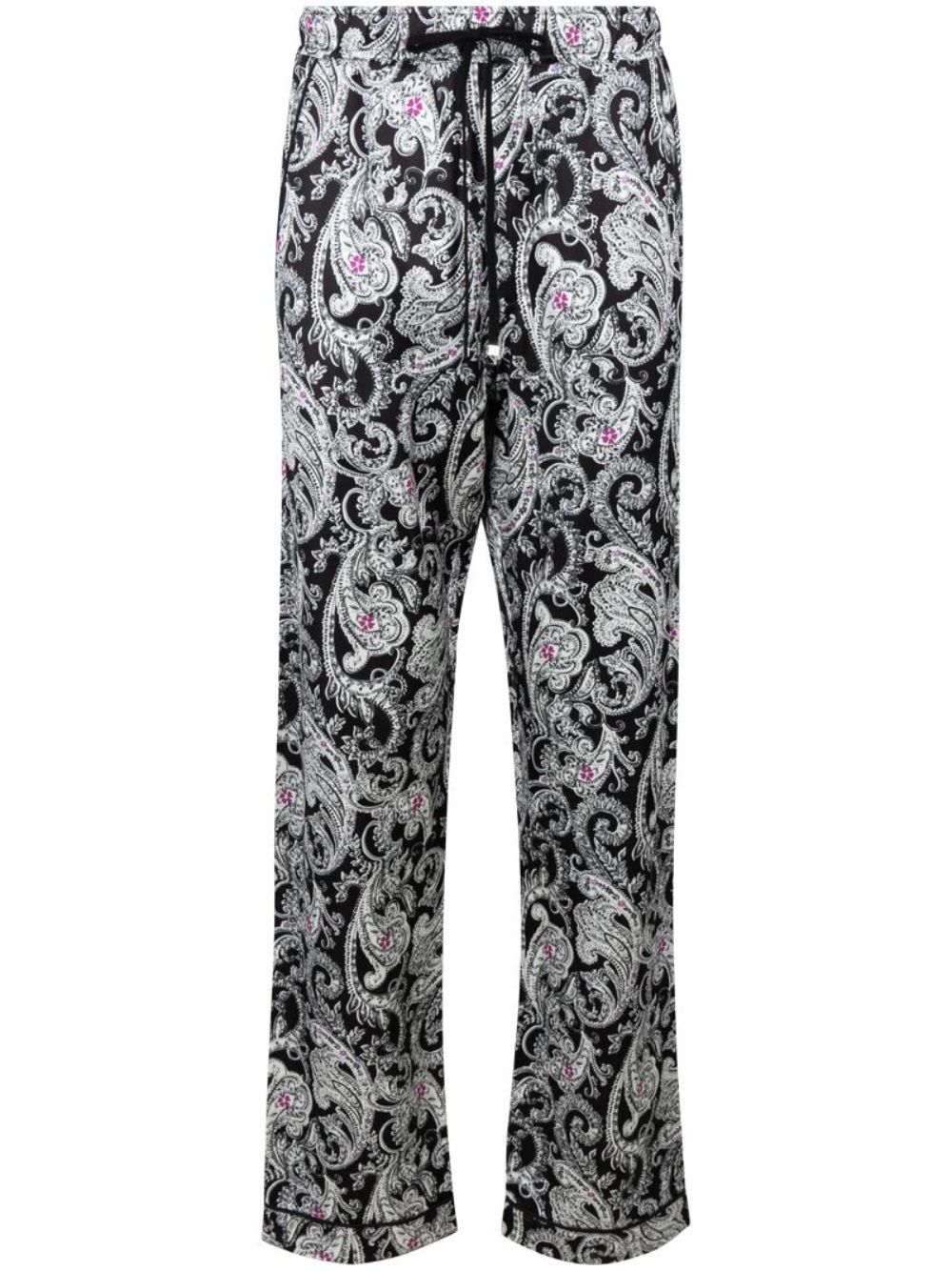 AMIRI Black and White 佩斯理印花长裤 - 黑色
