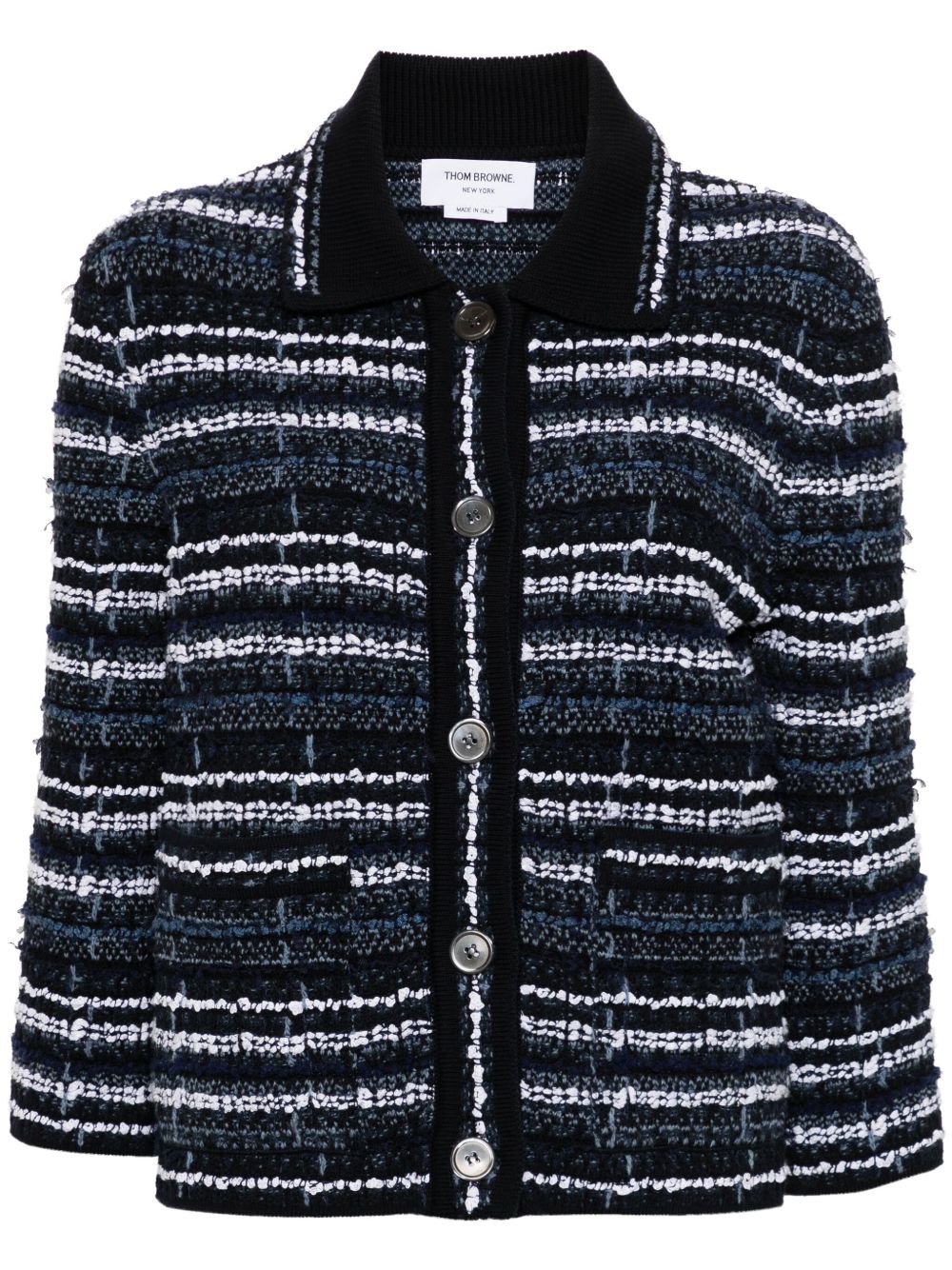 Thom Browne 仿羔皮呢面料粗花呢夹克 - 蓝色