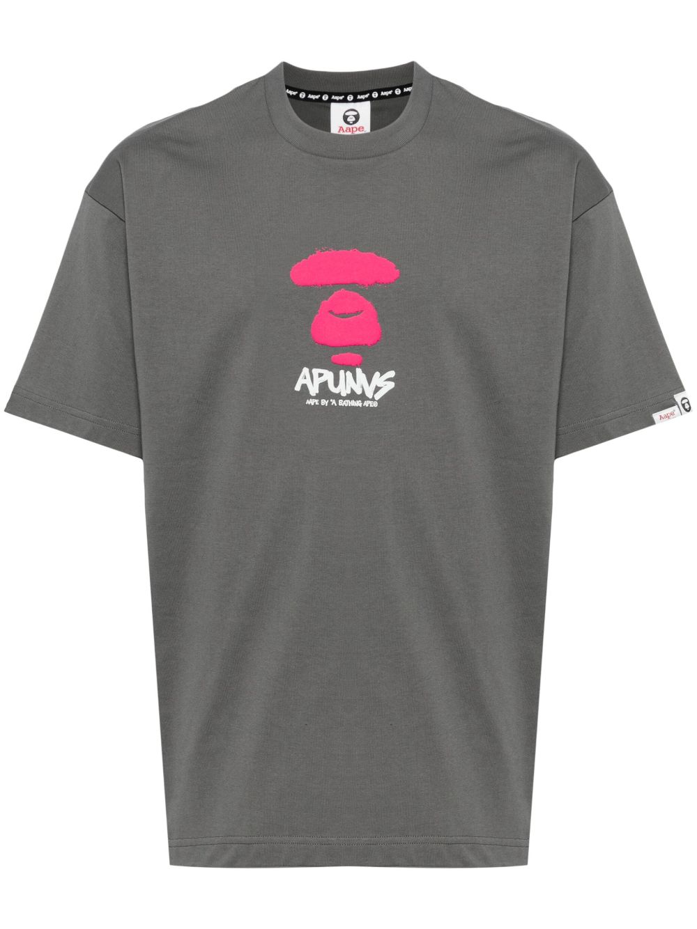 AAPE BY *A BATHING APE® logo印花棉T恤 - 灰色