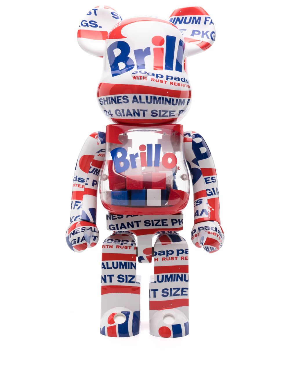 MEDICOM TOY Andy Warhol's Brillo BE@RBRICK 1000% 模型玩具 - 白色