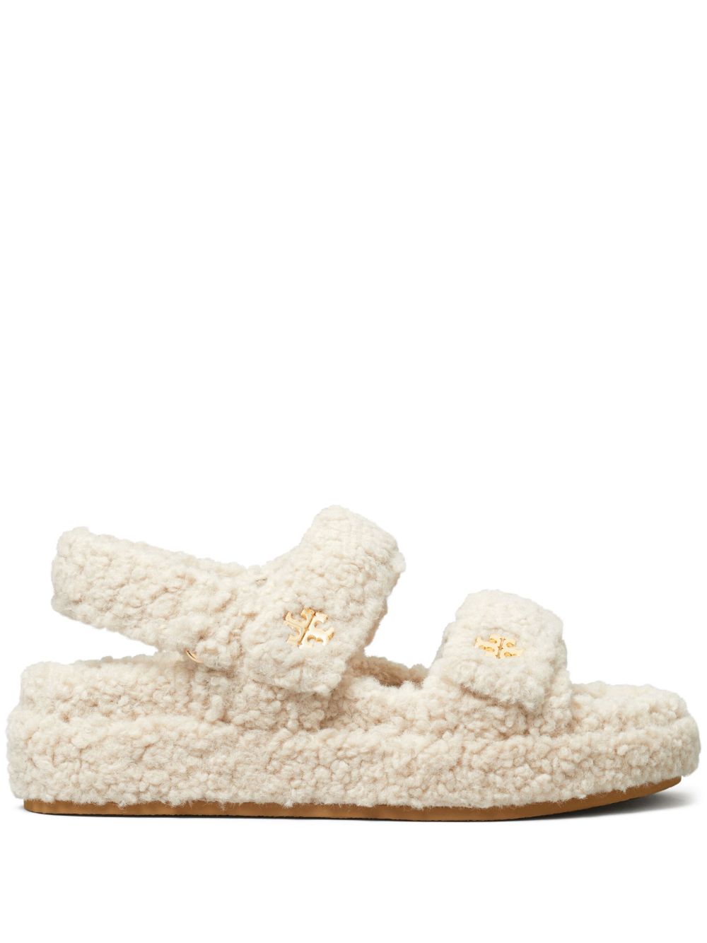 Tory Burch Kira 人造皮毛一体凉鞋 - 中性色