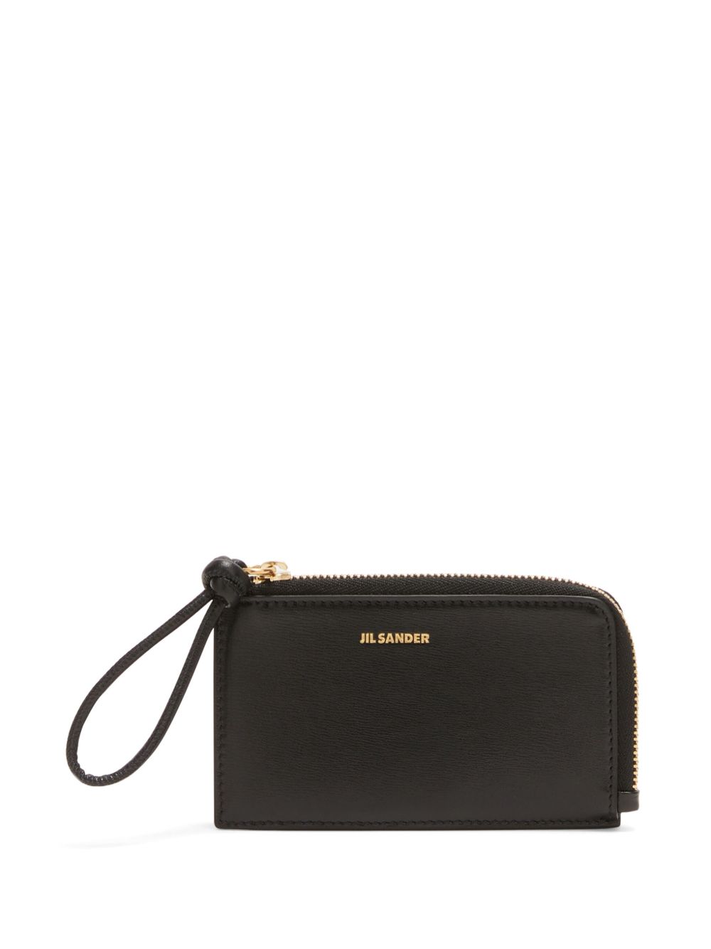 Jil Sander logo皮质钱包 - 黑色