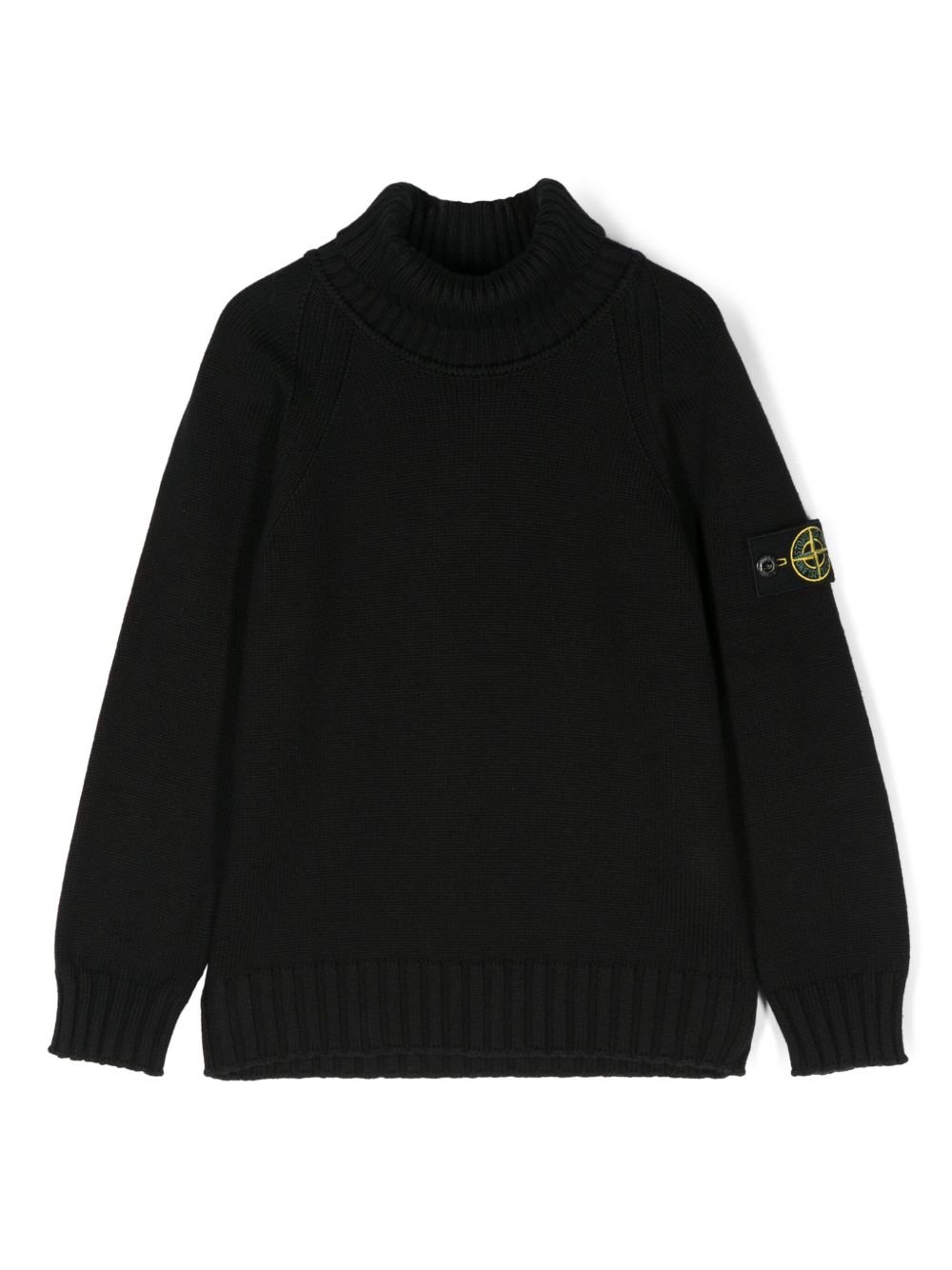 Stone Island Junior 罗盘徽章毛衣 - 黑色