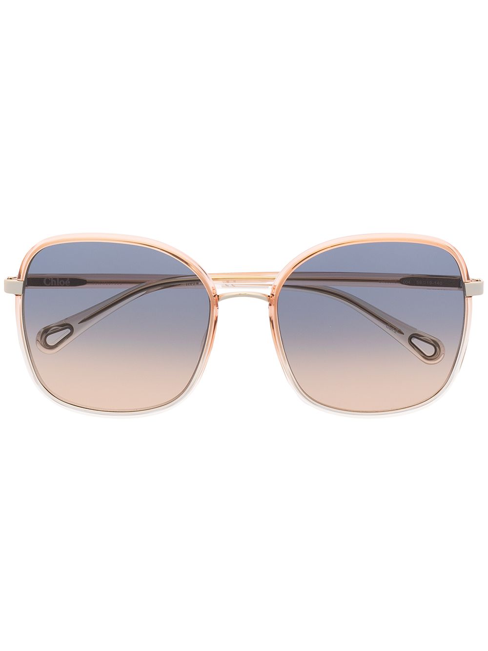 Chloé Eyewear Franky 方框太阳眼镜 - 橘色