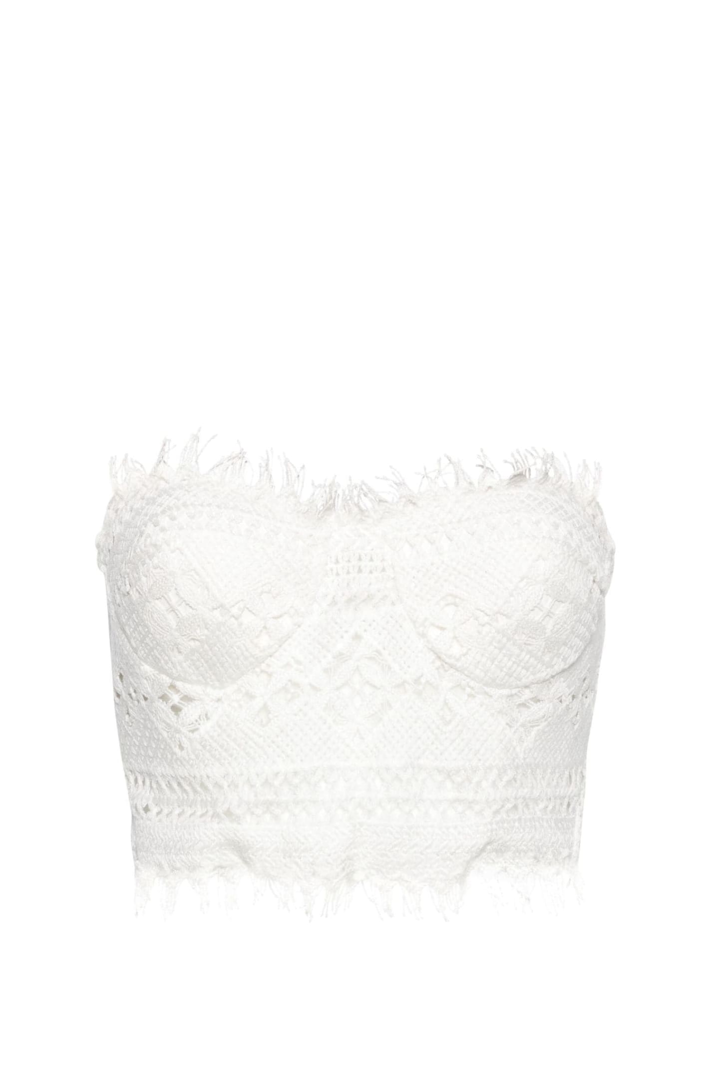 Ermanno Scervino White Macramé Lace Sleeveless Top