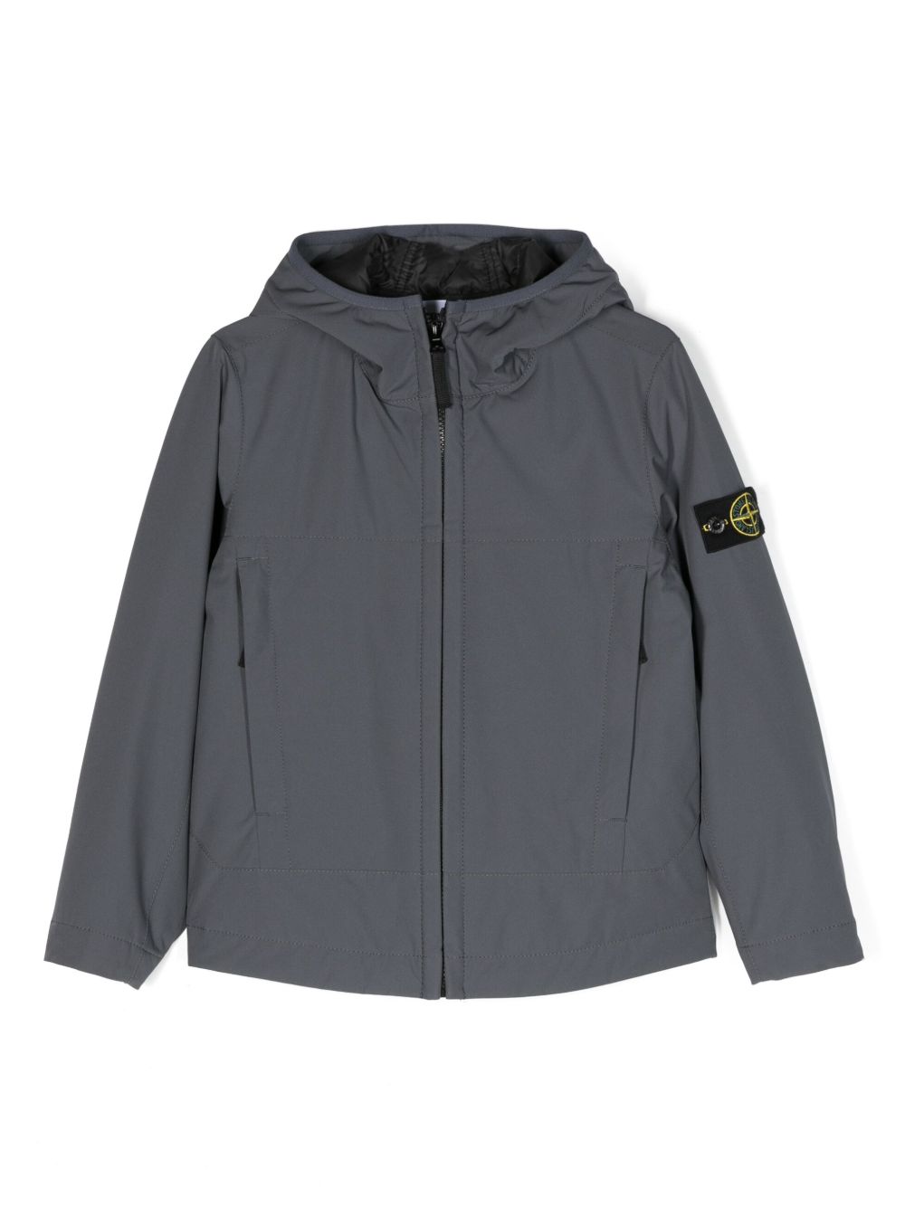 Stone Island Junior 罗盘贴花拉链夹克 - 蓝色