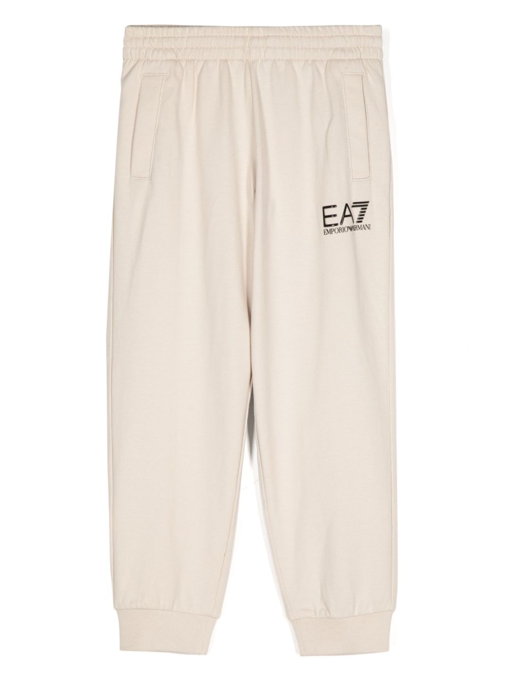 Ea7 Emporio Armani logo浮雕棉运动裤 - 中性色