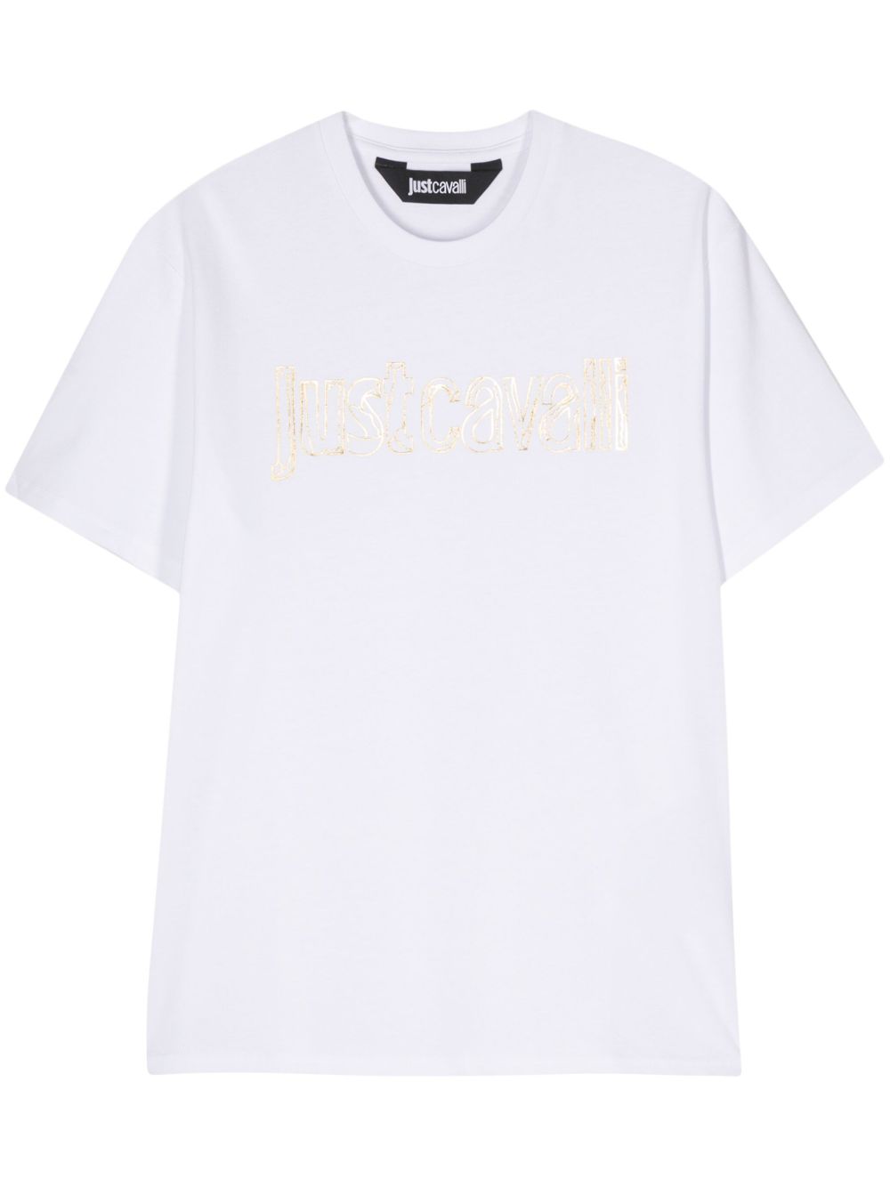 Just Cavalli logo印花棉T恤 - 白色