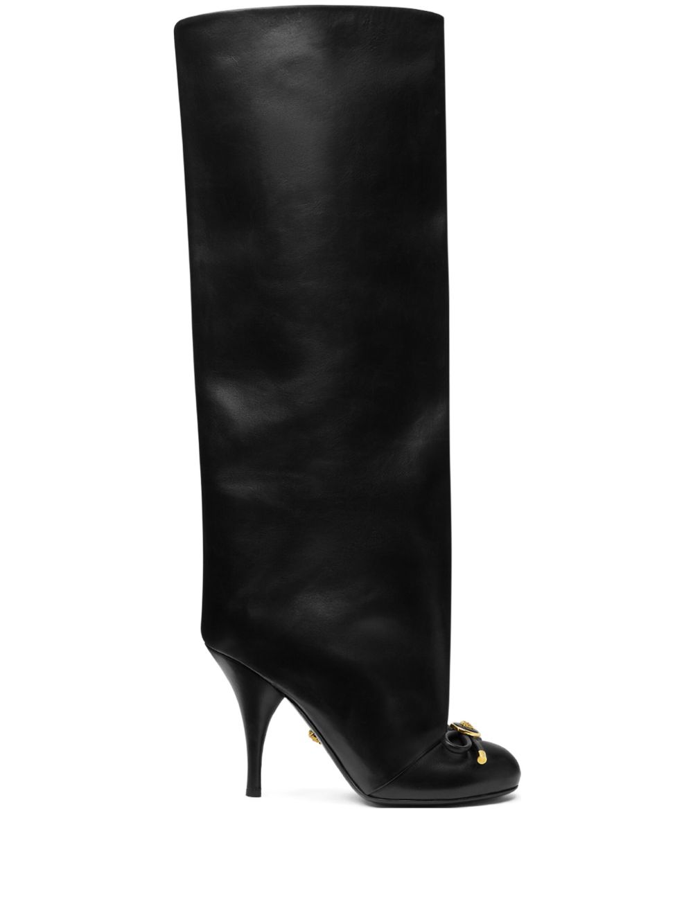 Versace Opera Bow 高跟靴（10.5厘米） - 黑色