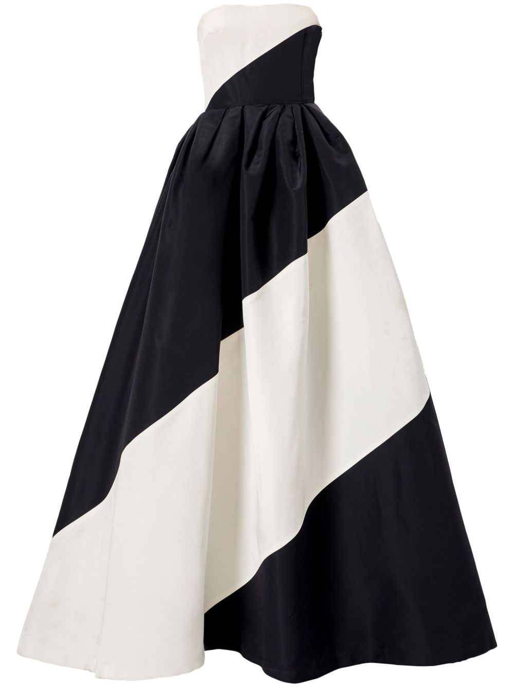 Carolina Herrera 露肩双色连衣裙 - 黑色