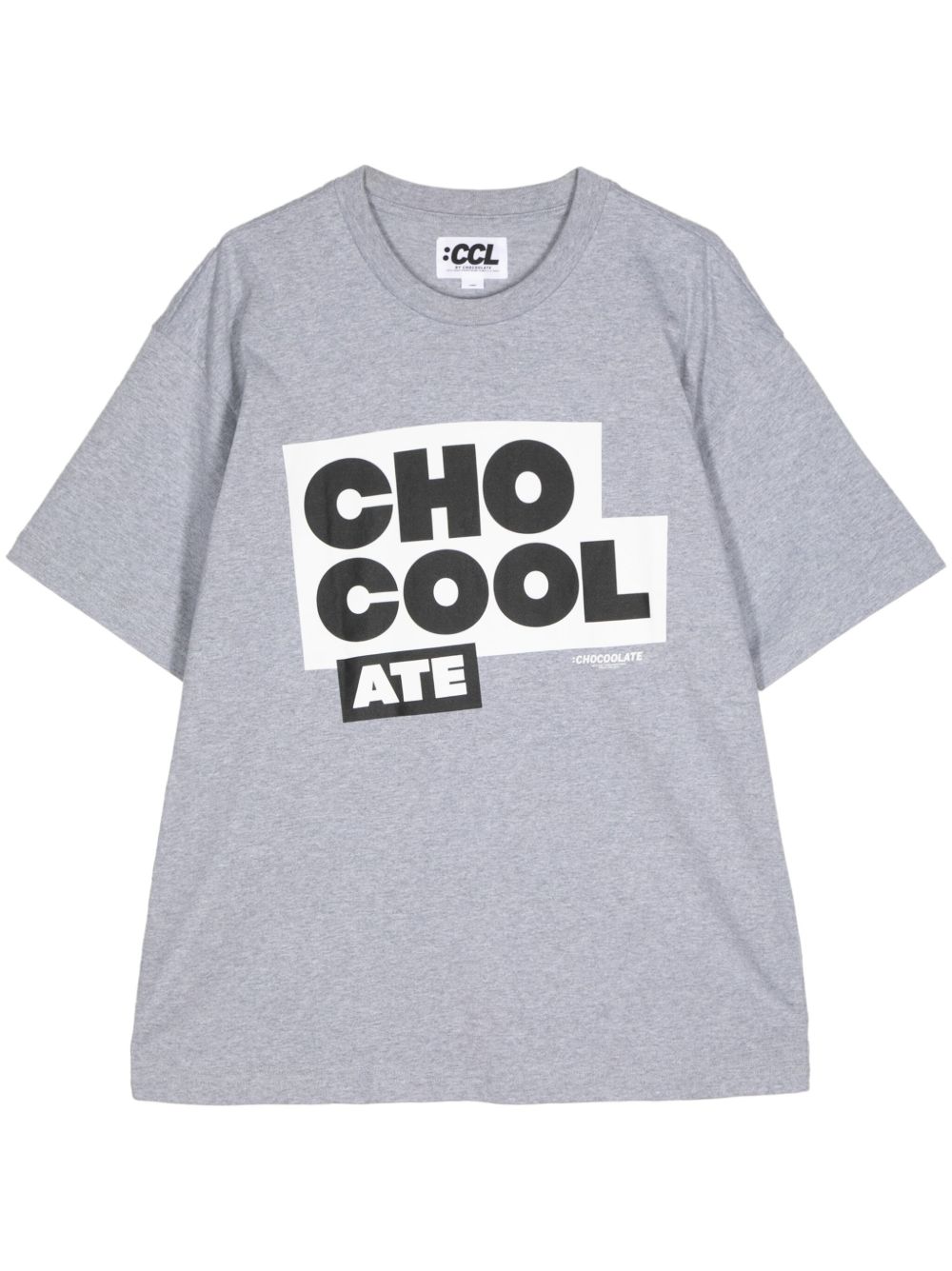 CHOCOOLATE logo印花棉T恤 - 灰色