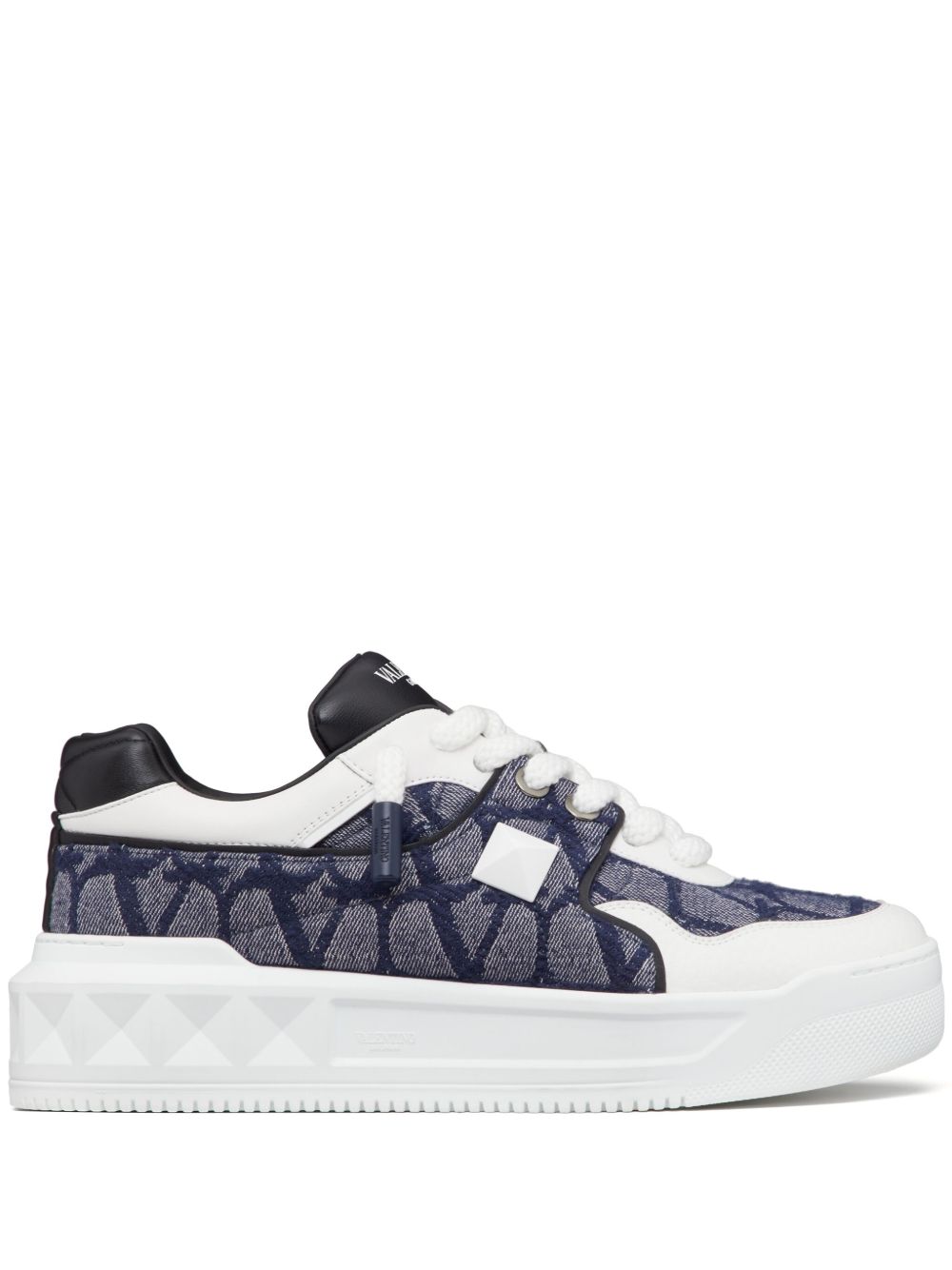 Valentino Garavani One Stud XL Toile Iconographe 运动鞋 - 蓝色