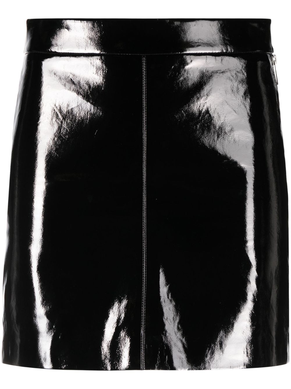 Zadig&Voltaire Jinette 漆光面料皮质迷你半身裙 - 黑色