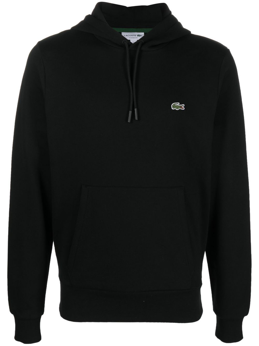 Lacoste 标贴棉连帽衫 - 黑色