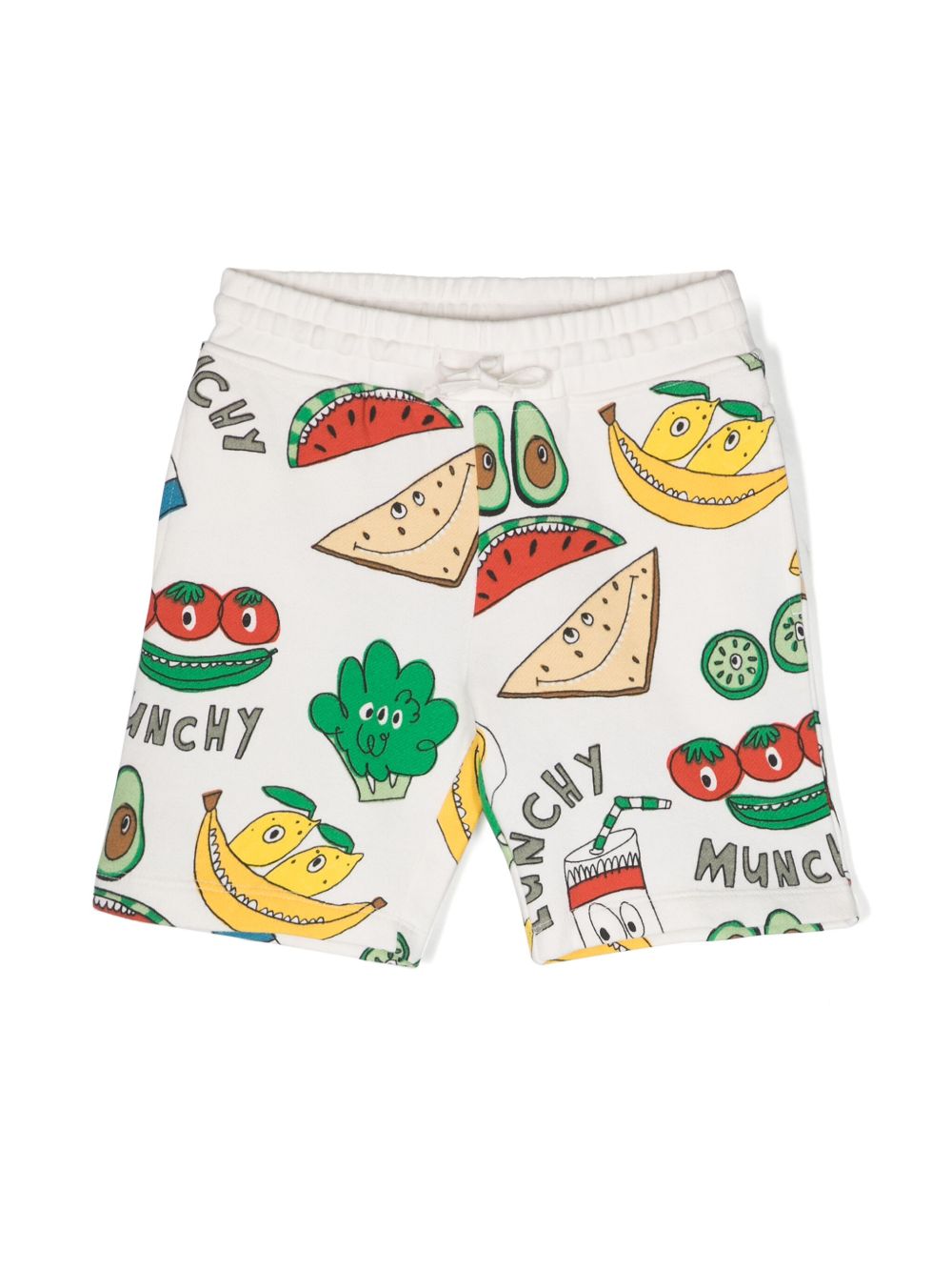 Stella McCartney Kids 图案印花棉运动短裤 - 白色