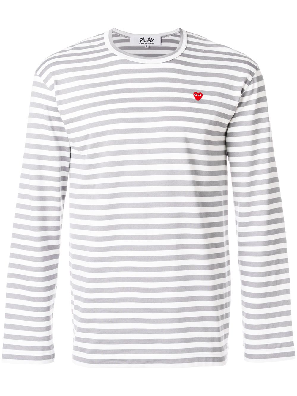 Comme Des Garçons Play 心形logo条纹T恤 - 灰色
