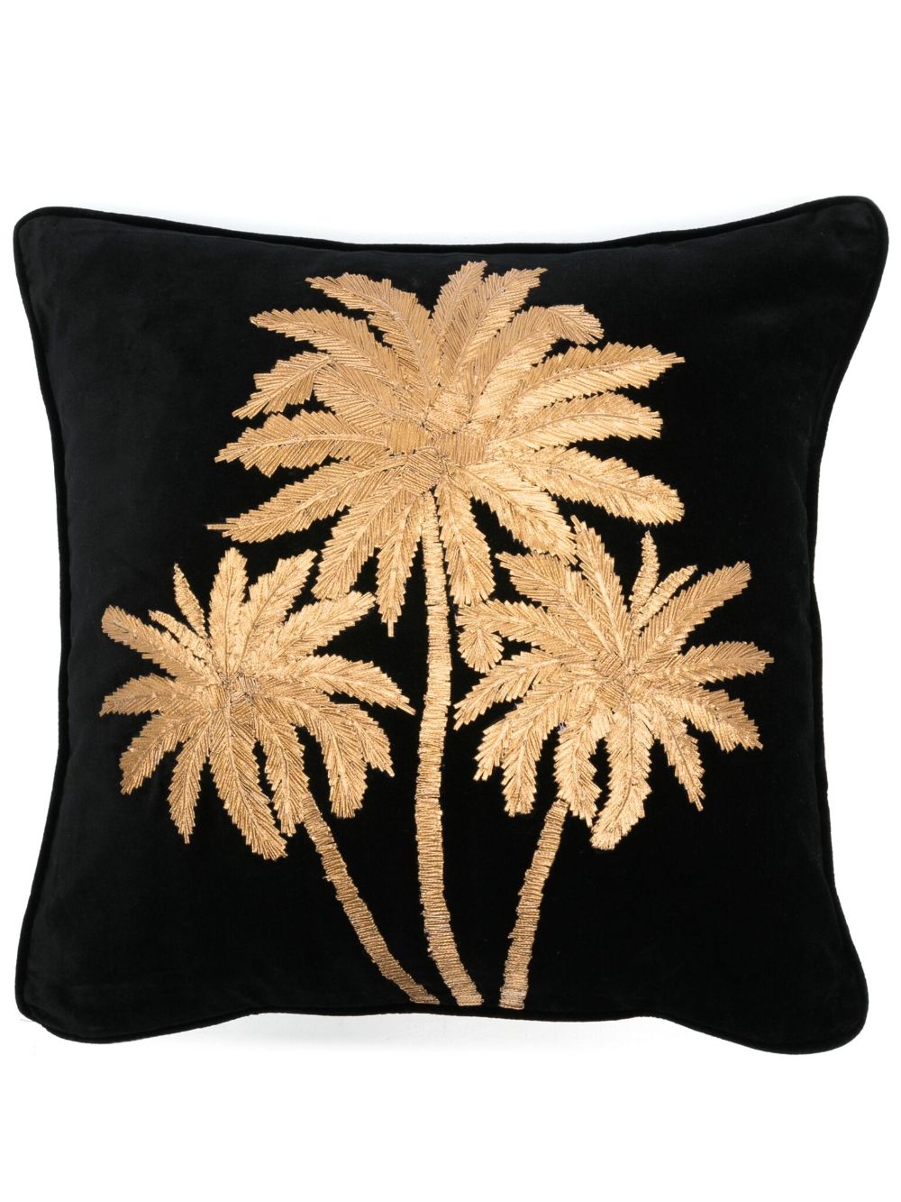 Les-Ottomans x Browns Embroidered Palms 丝绒抱枕（45厘米 x 45厘米） - 黑色