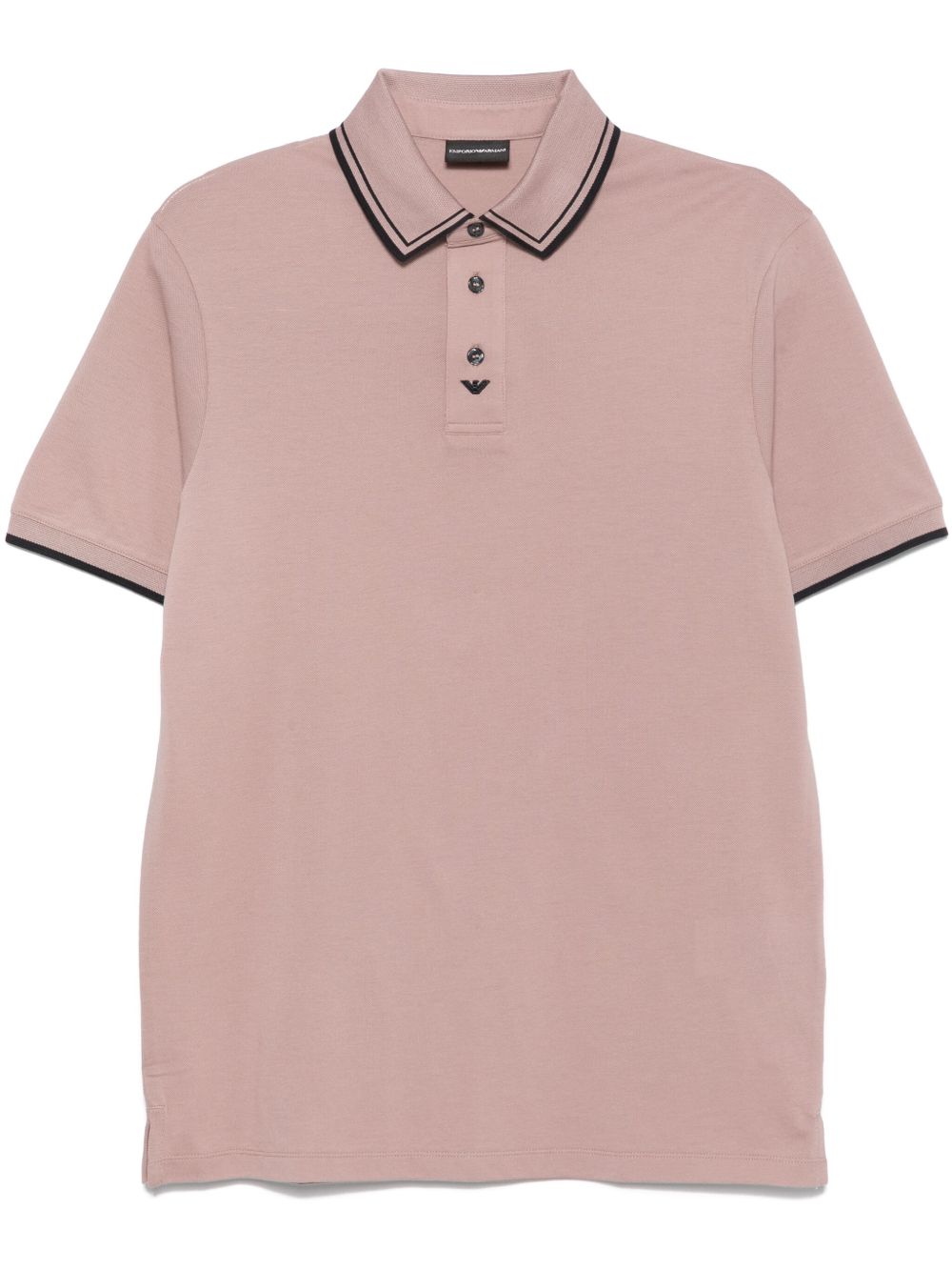 Emporio Armani 老鹰刺绣珠地布polo衫 - 粉色