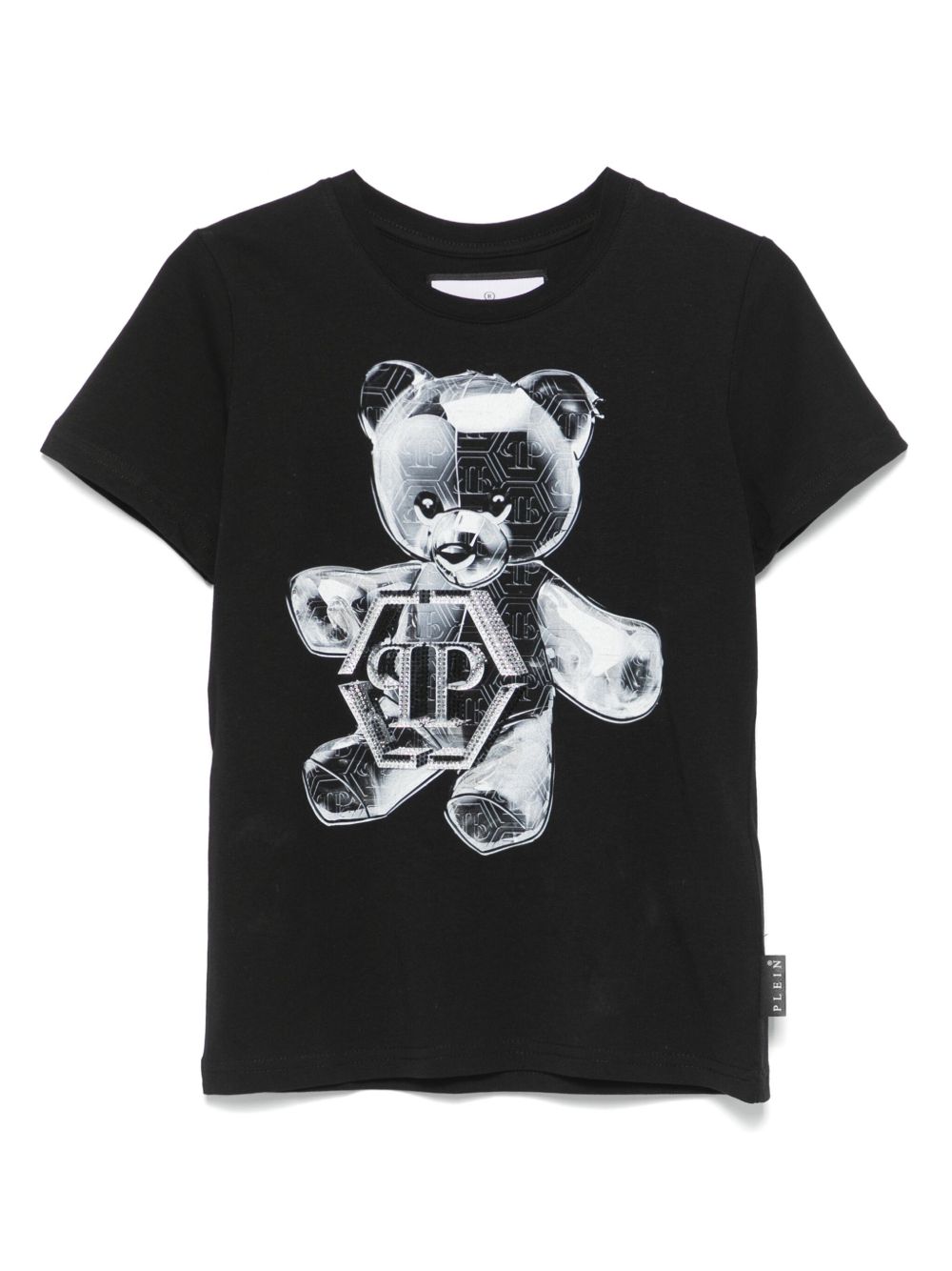 Philipp Plein Junior 泰迪熊印花T恤 - 黑色