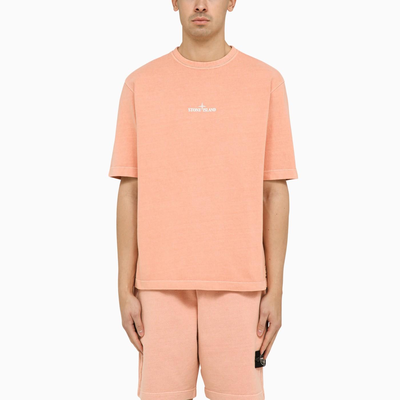 Stone Island铁锈色带徽标棉质T恤
