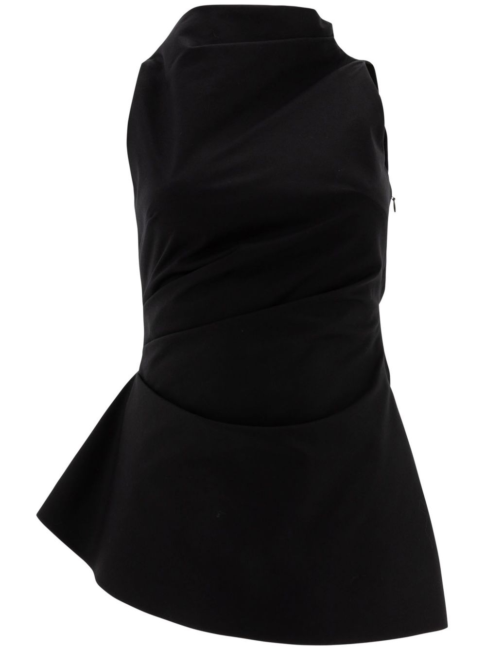 Alexander McQueen draped asymmetric top - 黑色