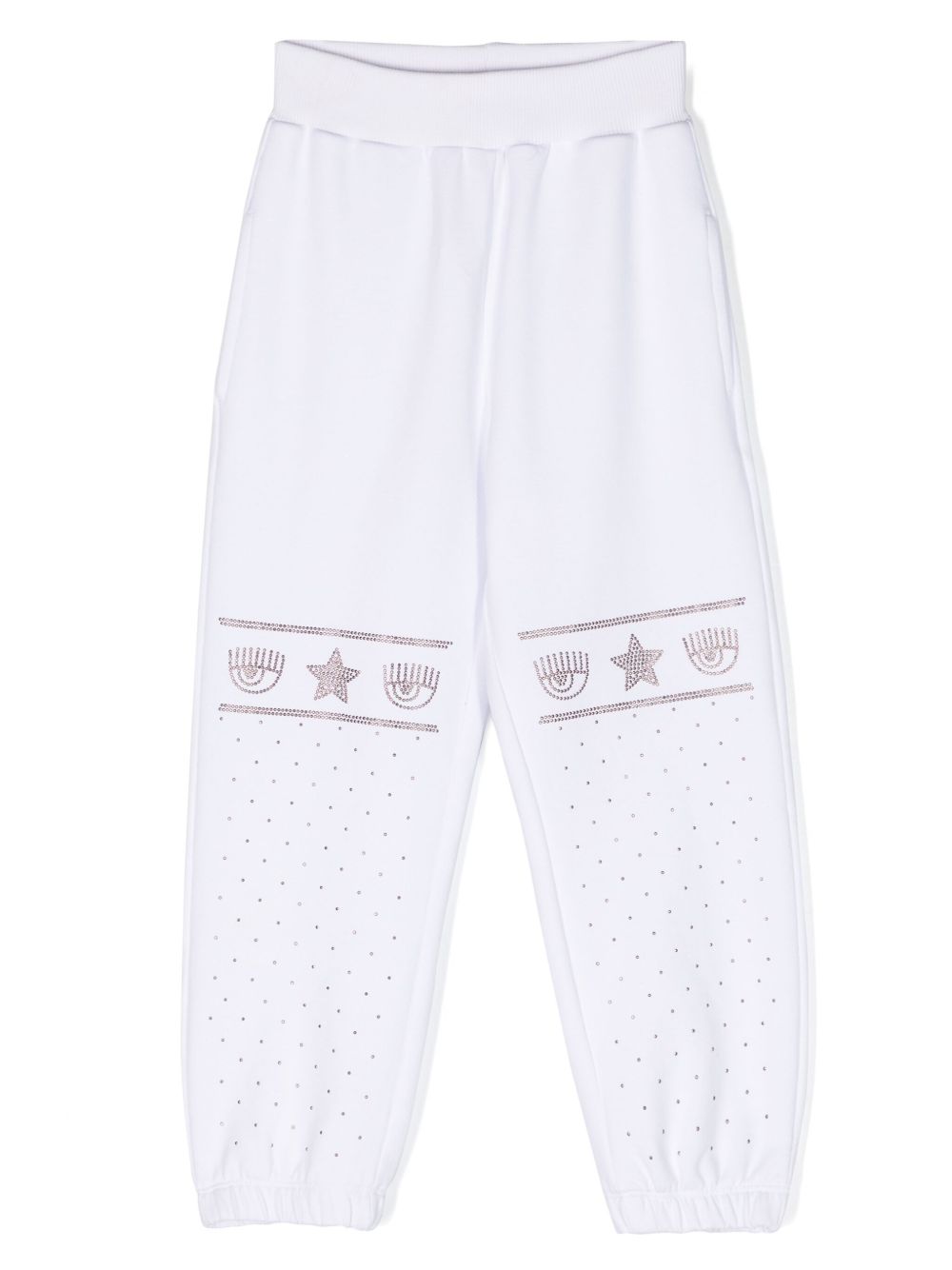 Chiara Ferragni Kids Maxi Logomania 铆钉运动裤 - 白色