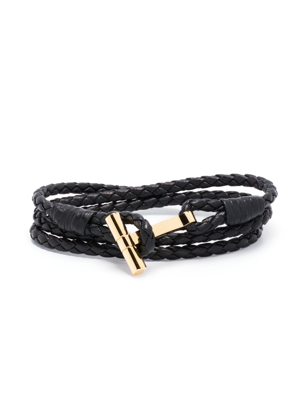 TOM FORD T logo麻辫手链 - 黑色