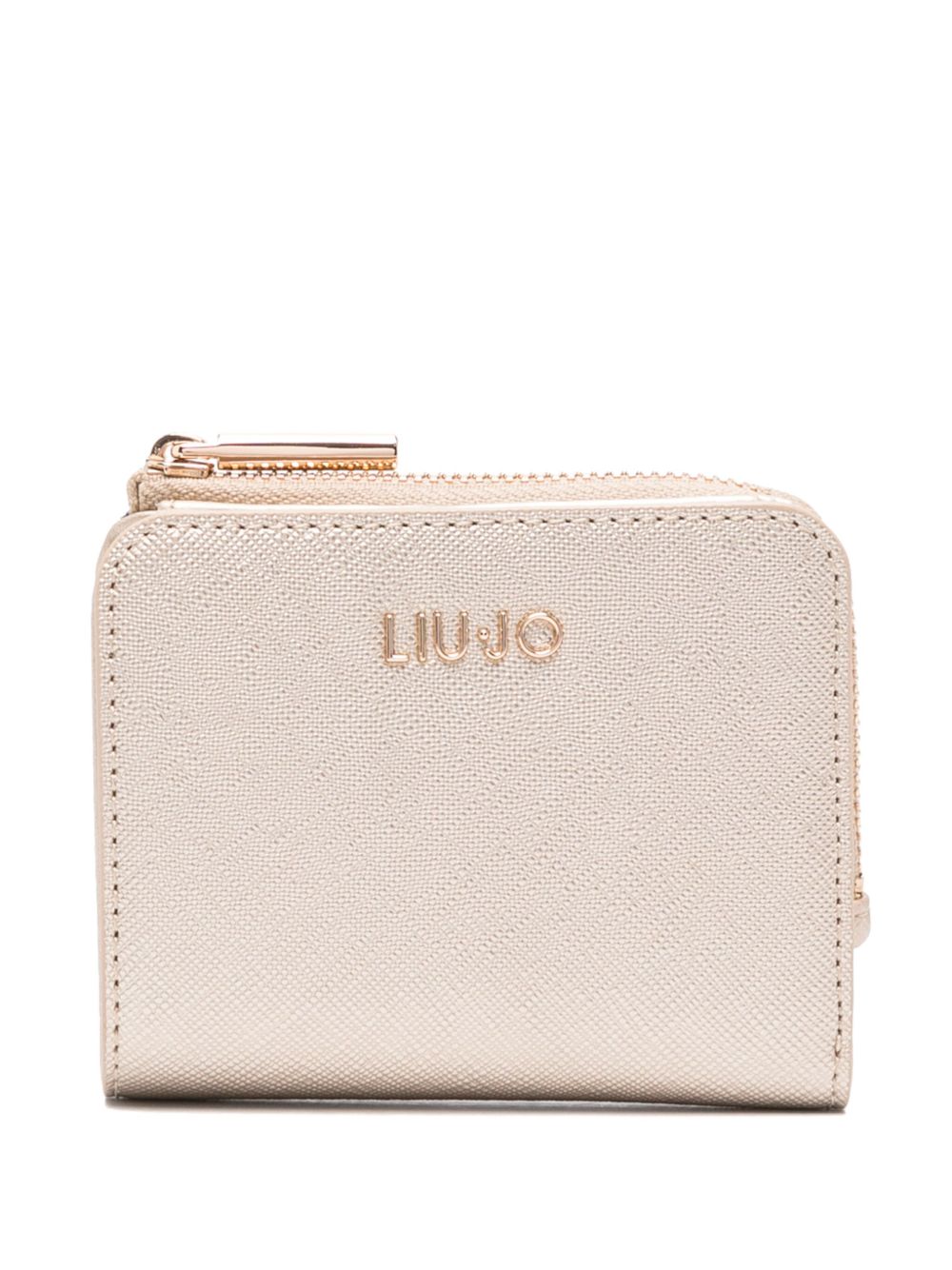 LIU JO logo标牌对折钱包 - 金色