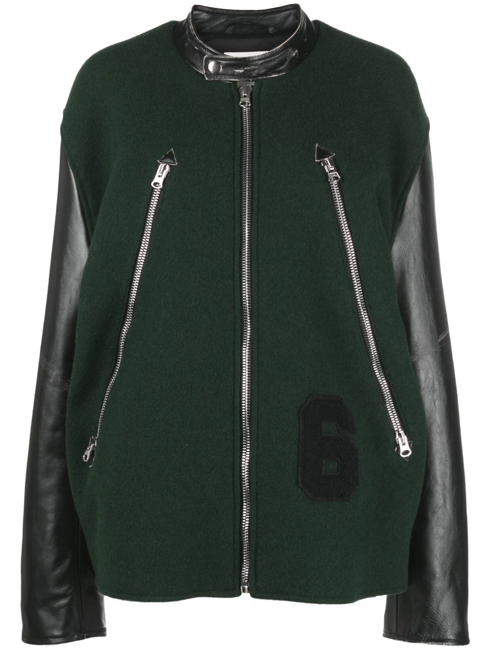MM6 Maison Margiela 马丁·马吉拉时装屋 拉链棒球夹克 - 绿色