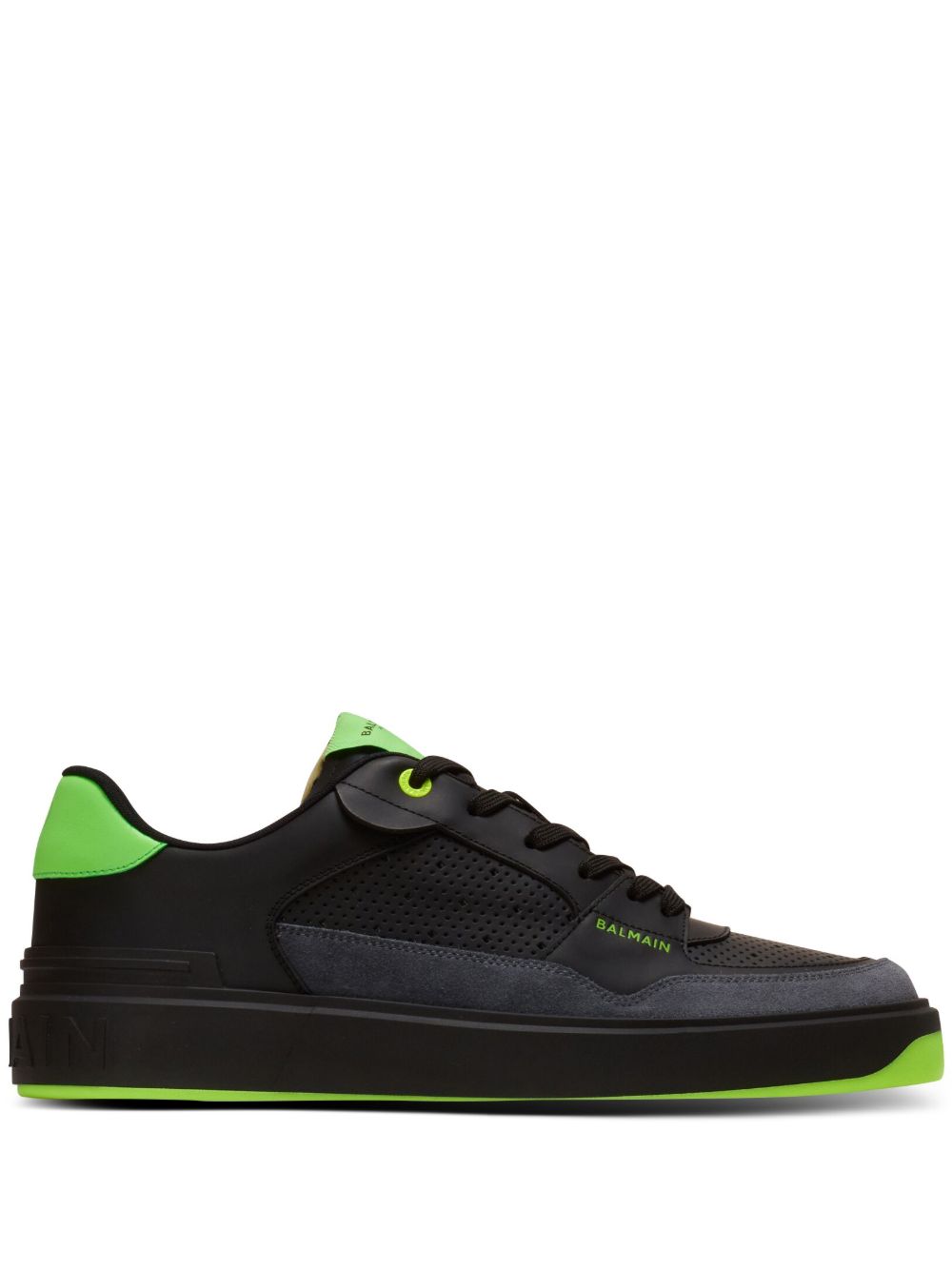 Balmain B-Court 双色运动鞋 - 黑色