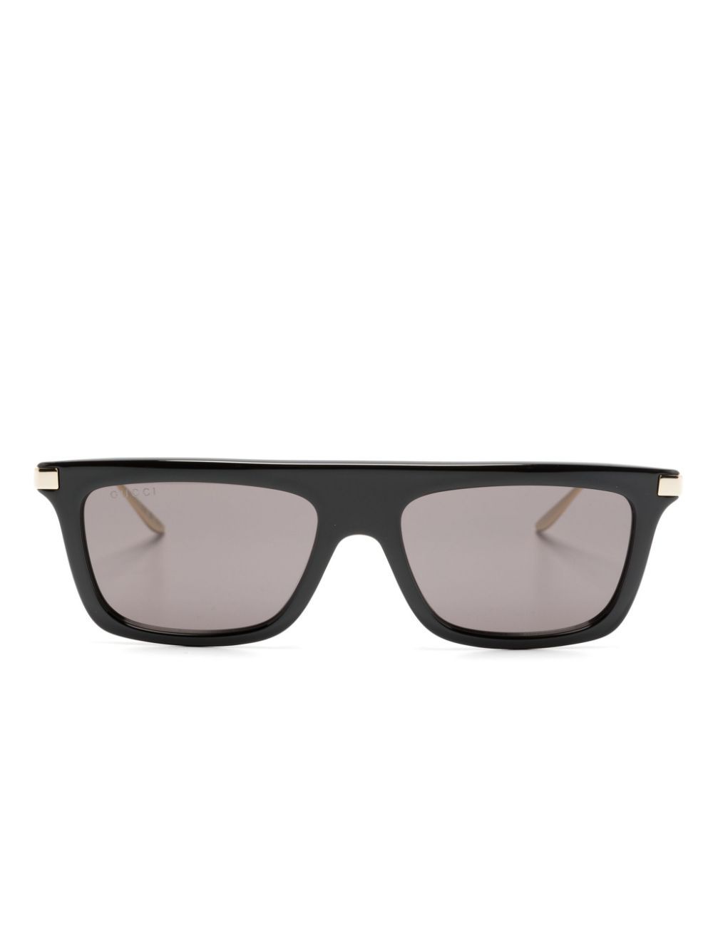 Gucci Eyewear Interlocking G 长方形镜框太阳眼镜 - 黑色