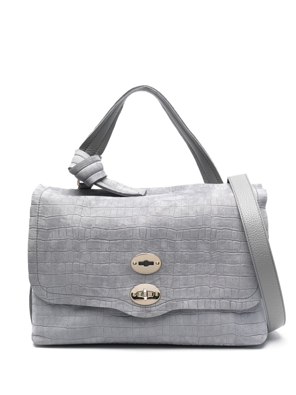 Zanellato Postina Jones Caiman 中号斜挎包 - 灰色