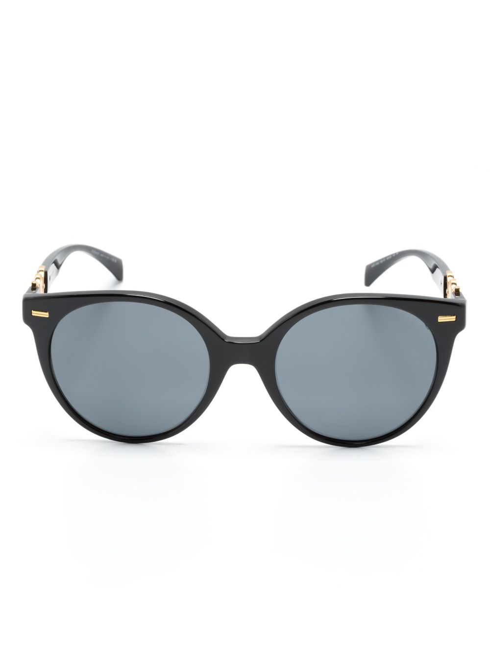 Versace Eyewear 有色镜片圆框太阳眼镜 - 黑色