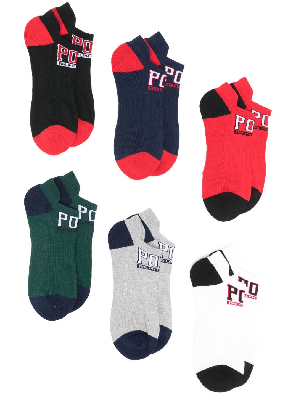 Polo Ralph Lauren logo-intarsia (pack of six) - 红色