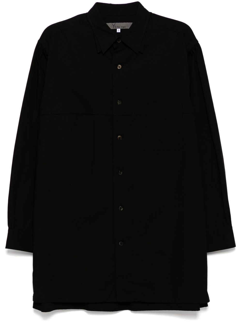 Yohji Yamamoto 经典棉衬衫 - 黑色