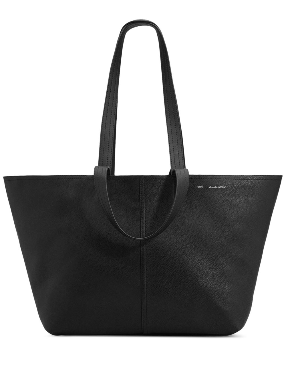 AMI Paris 中号皮质手提包 - 黑色