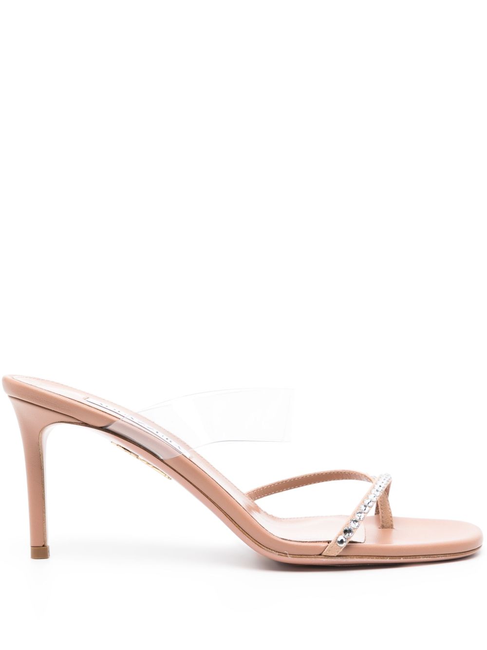 Aquazzura Movie Mule 皮质高跟凉鞋 - 中性色