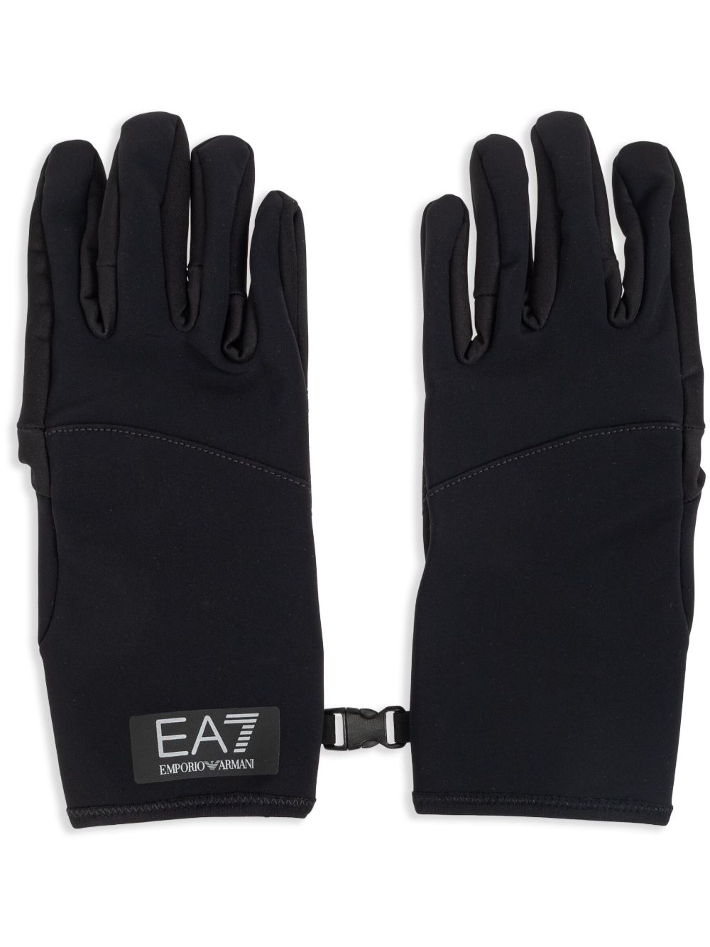 Ea7 Emporio Armani logo-print gloves - 黑色