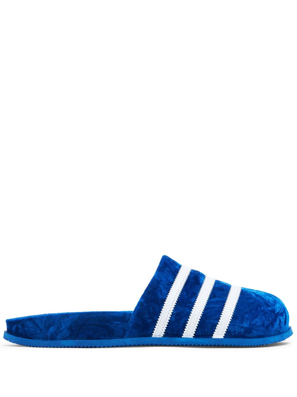adidas 圆头丝绒拖鞋 - 蓝色